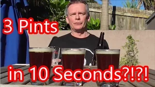 3 Pints of Beer in 10 Seconds World Record Attempt (Proper Beer, No Lite beer!!)