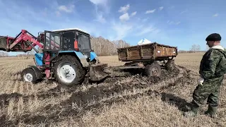 Буксуем,бросаем удобрения!ХТЗ стуканул