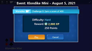 Klondike Mini Game #8 | August 5, 2021 Event | Hard