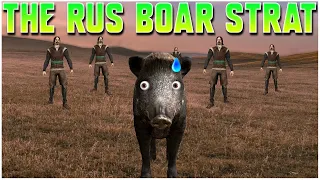 The RUS BOAR Strat! - Rus vs English - AOE4 - Grubby