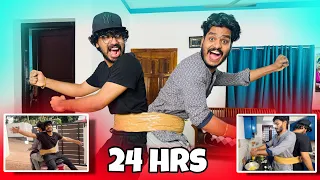 24 HOURS STUCK WITH BROTHER CHALLENGE 😱