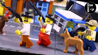 Lego K9 Unit Arrest Bank Robbery Gone Bad Police Academy Compilation Heist Fail Brickfilm StopMotion