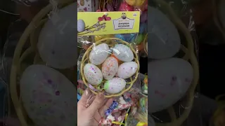 Пасхальный декор на полочках магазина Фикс Прайс🐣