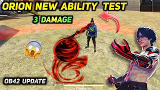 Orion 3 Damage | Orion Character Ability After Update | Free Fire Orion Ability Test & Gameplay