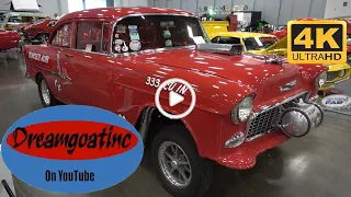1955 Chevy Gasser Coastal Viriginia Auto Show Dreamgoatinc Hot Rod and Classic Muscle Car 4K Video