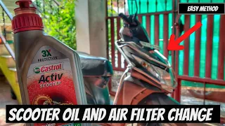 Honda Dio Engine oil and Air Filter Changing | Easy Method 💥 | Castrol | 10w30 | very smooth ?