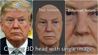 How to create a 3D face using a single image and with enhanced texture in blender | Irfan Lesnar