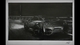 LIBERTY WALK GT-R Drawing WITH BACKGROUND | Timelapse