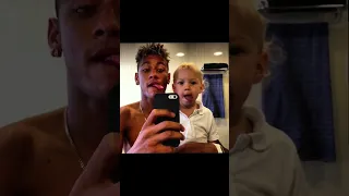 Neymar Jr with his cute 🥰 son #shortvideo