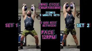 5 minute Long Cycle Kettlebell Sport sets : Fatigue Comparison