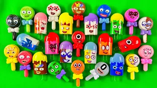 Numberblocks - Looking CLAY Coloring with Lollipop Candy & Cream! Satisfying CLAY ASMR Video
