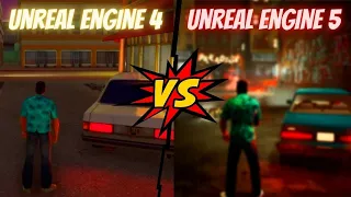 😍GTA Vice City Remake - Unreal Engine 4 vs Unreal Engine 5 😱| Amazing Showcase | 2022