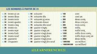 French Numbers 2 (31 to 1 billion!)