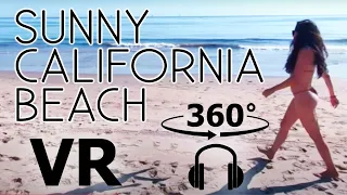 Sunny California Beach - VR 360 - 4K Video - Soothing Surround Beach Sounds - ASMR CaliScapes