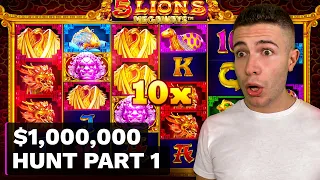 $1000000 BONUS HUNT OPENING - Part 1 🎰 94 Slot Bonuses - Extra Juicy & 5 Lions Megaways