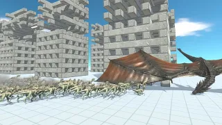 DRAGON vs 100 CARNIVORE DINOSAURS Animal Revolt Battle Simulator