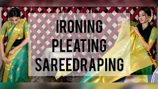 Easy Silk Sareedraping | Ironing and Pleating | Tips and tricks