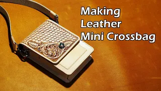 58 [Leather Craft] Making Leather Mini Crossbag2 / [가죽공예] 미니 크로스백 만들기2 / Free Pattern