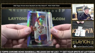 2022 Topps Chrome Sonic Baseball Lite 8 Box Break #7   PICK YOUR TEAM