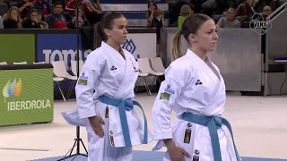 MOR vs ESP Female Kata Team. Madrid K1 Premier League 2019 Bronz Medals