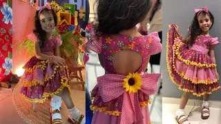 TUTORIAL Vestido infantil para festa junina passo a passo com dicas /Viva São João/Ísis Carvalho