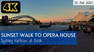Sunset walk to the Sydney Opera House at Dusk - 31 Jan, 2023 (4K)