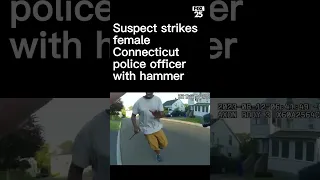 WATCH: Suspect strikes female Connecticut police officer with hammer