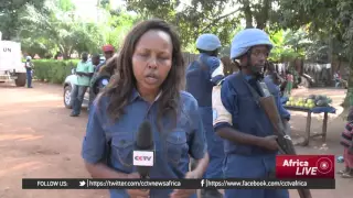 Local police and UN Peacekeepers maintain order in Central African Republic