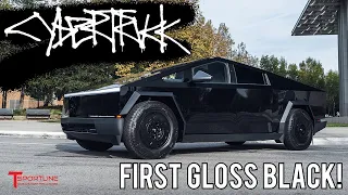 First Ever Inozetek 🖤 Gloss Black 🖤 Wrapped Tesla Cybertruck at T Sportline #cybertruck Film & PPF