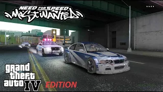 Need for Speed: Most Wanted GTA 4 edition. ( BWM M3 Е46 GTR vs New York police )