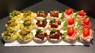 3 einfache Rezepte für festliche Vorspeisen und Canapés! Leckere Snacks in 5 Minuten!