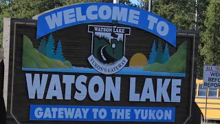 August 28, 2022/236 Motorcycle. Exploring the signpost in Watson Lake B.C Canada