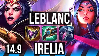 LEBLANC vs IRELIA (MID) | 70% winrate, 10/1/0, Godlike | KR Diamond | 14.9