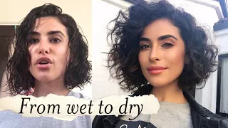 How to Style Short Curly Hair | WET TO DRY Tutorial