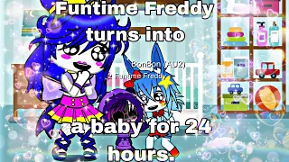 Funtime Freddy turns into a baby for 24 hours. 👶🍼  {Fnaf Gacha Mini movie}  {AU2}