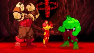 Marvel vs Capcom 2: Hulk, Iron Man, and Juggernaut arcade playthrough