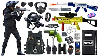 Special Police Weapons Toy set Unboxing-AK-47 guns,Shark Rocket gun,Tactical helmet,Gas mask,Dagger