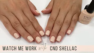 Non-invasive Manicure with CND Shellac 'Linen Luxury' [Watch Me Work]