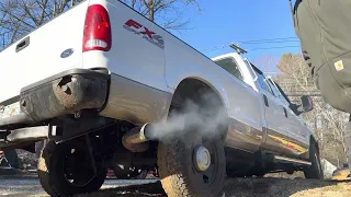 2005 best 6.0 cold start video ford f350 diesel 20degrees ny