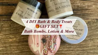 4 DIY Recipes -  Bath & Body GIFT SET 🎁 Bath Boms, Lotions, Sugar Scrubs & More | Ellen Ruth Soap