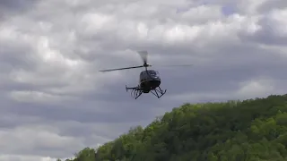 Enstrom 480b lands at Cheat River fly-in May 2021