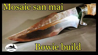 making a mosaic Damascus bowie knife