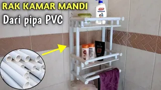 cara membuat rak kamar mandi dari pvc | make bathroom shelves from paralon pipes @umarchannel1982