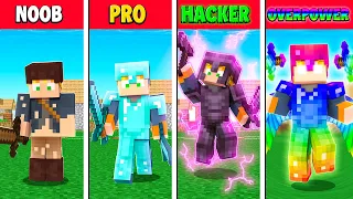 NOOB, PRO, HACK, OVERPOWER: A CADA 3 MINUTOS EU FICO MAIS FORTE NO MINECRAFT