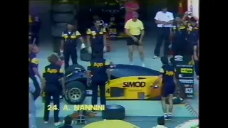 1986 F1 Hungarian GP - Alessandro Nannini pit stop