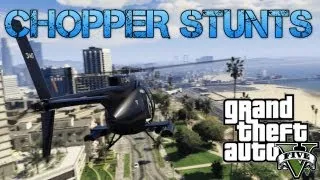 Grand Theft Auto V Challenges | ATTACK CHOPPER STUNTS & GHOST EASTER EGG | PS3 HD Gameplay