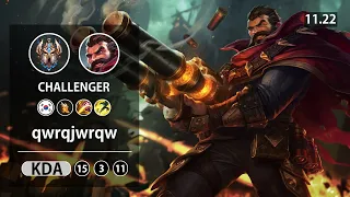 롤 챌린저 정글 그레이브즈 " qwrqjwrqw " // LOL JUG Graves KR Challenger | Patch 11.22✅