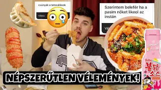 NÉPSZERŰTLEN VÉLEMÉNYEK + KOREAI MUKBANG 🍜