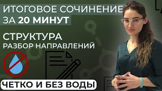 Итоговое сочинение 2022 за 20 минут. Структура + разбор направлений. Четко и без воды