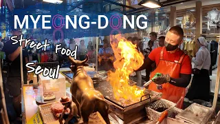 🇰🇷 Myeong-Dong Street Food Seoul - Korea Walking Tour 4K